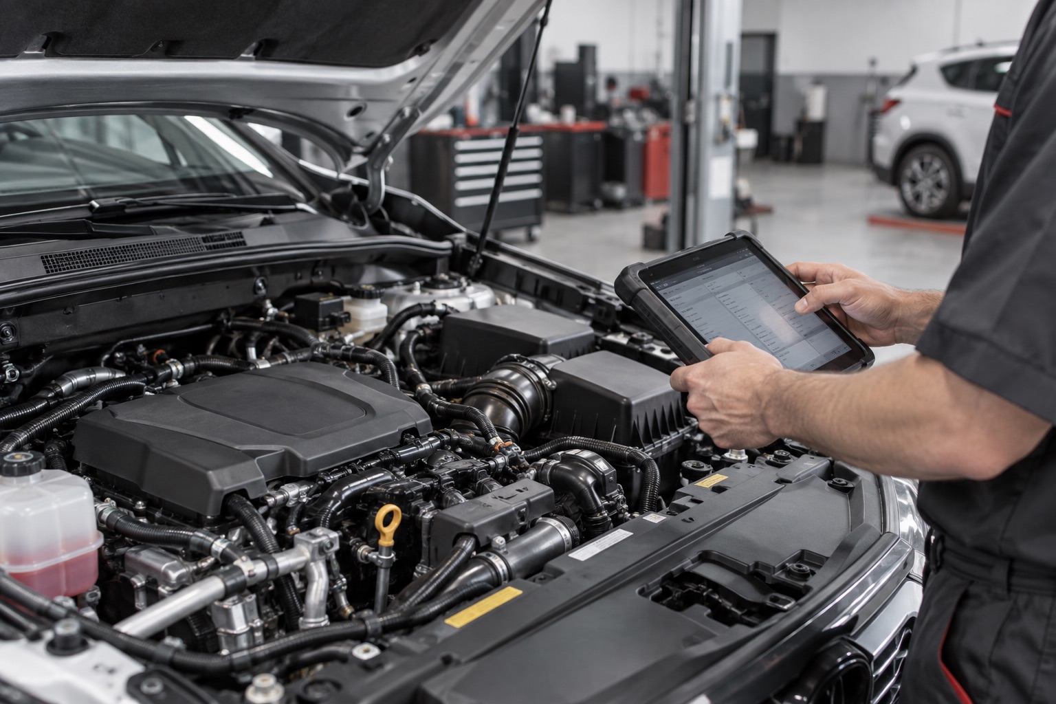 Engine inspection with diagnostic equipment