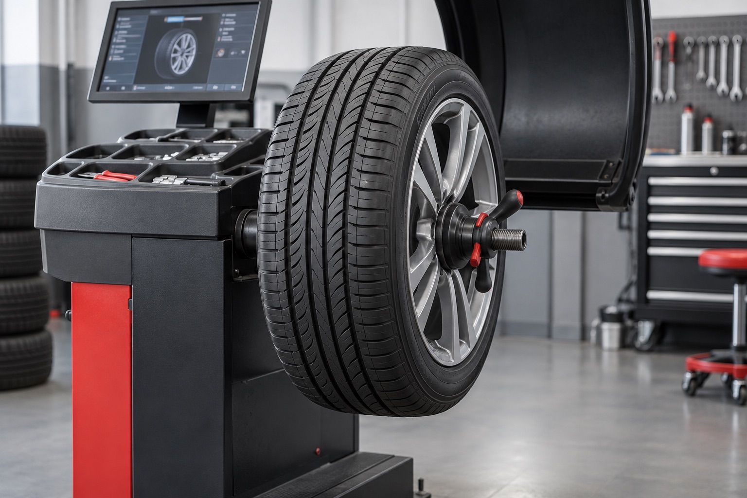 Tire and wheel equipment illustrating tire service